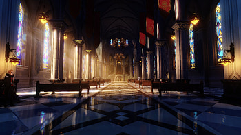 Genshin Impact - Majestic Cathedral Interior, video game, Genshin Impact HD wallpaper