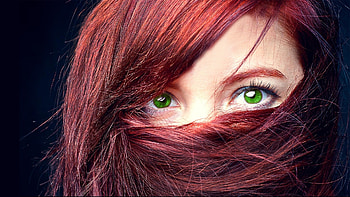 Unknown Model, cover face, babe, lady, model, gorgeous, eyes, red head, woman HD wallpaper