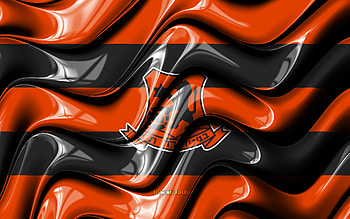 Bnei Yehuda Tel Aviv flag, , orange and black 3D waves, Ligat ha Al, Israeli football club, Bnei Yehuda Tel Aviv, football, Bnei Yehuda Tel Aviv logo, soccer, Bnei Yehuda Tel Aviv FC, Israel HD wallpaper