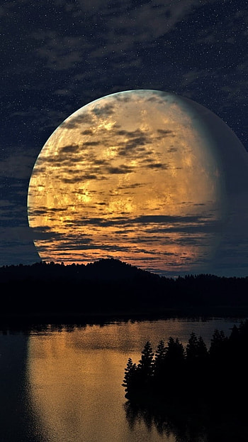 Moon, Nature, Night HD phone wallpaper