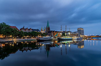 Germany City Lake Reflection, Lake, City, reflection, Germany HD wallpaper