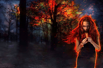 Revenge of Redhead, gothic, weird things people wear, girl, digital art, dark, creative pre-made, love four seasons, fantasy, manipulation, redhead HD wallpaper