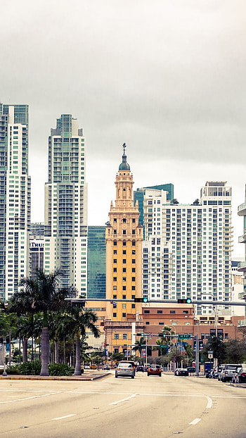 Florida skyline, Miami streets, Xperia Z1, Samsung Galaxy S HD phone wallpaper