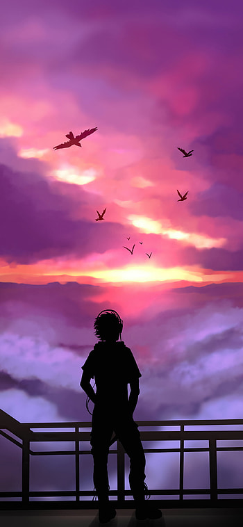 Boy Listening To Music And Watching Nature XS, 10, X , , Background, and, Anime Boy Listening To Music HD phone wallpaper