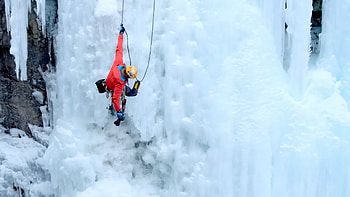 Ice climbing grapher, Snow mountain adventure, Extreme sports, Thrilling heights HD wallpaper