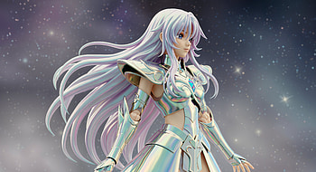 Anime Figure – Futuristic Warrior Light Edition, Anime, woman warrior, white hair, armor HD wallpaper