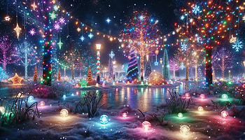 Enchanting Christmas Lights Wonderland, christmas lights, Christmas, light, winter, Festive HD wallpaper