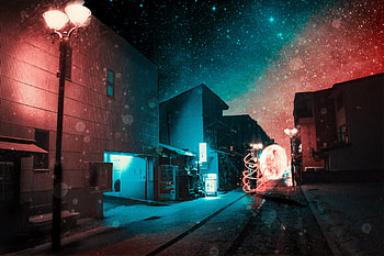 Portal Opened Japan Street, artist, artwork, digital-art HD wallpaper