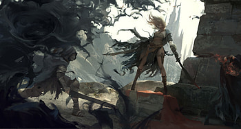 Fantasy girl, ying shi jo, girl, art, fantasy, dark HD wallpaper
