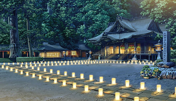 Night Lamp, lamp, beauty, shrine, nice, scenery, 3d, cg, scenic, , sweet, scene, house, beautiful, tree, anime, pretty, light, building, nature, lovely, realistic, home HD wallpaper