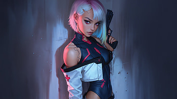 Cyberpunk 2077 Lucy Netrunner, cyberpunk-edgerunners, cyberpunk, tv-shows, netflix, art, artwork, digital-art, ai, artist HD wallpaper