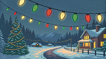 Enchanting Christmas Lights: A Ultra, christmas lights, Christmas, winter, holiday lights, snowy landscape HD wallpaper