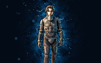 Paul Atreides, , blue neon lights, Fortnite Battle Royale, Fortnite characters, Paul Atreides Skin, Fortnite, Paul Atreides Fortnite HD wallpaper