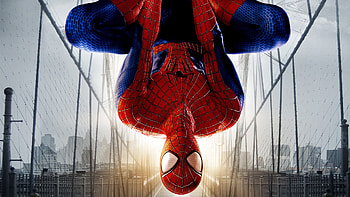 The Amazing Spider-Man 2 (2014), blue, the amazing spider-man 2, fantasy, comics, movie, red, bridge, poster HD wallpaper