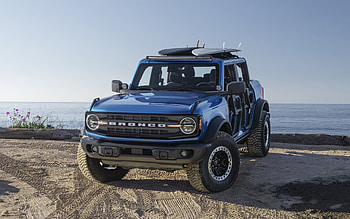 2021, Ford Bronco Riptide, , front view, exterior, blue SUV, new blue Bronco, American cars, Ford HD wallpaper