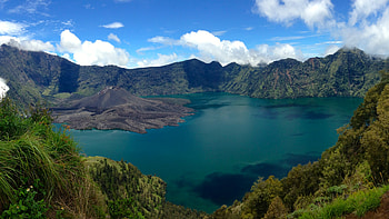 Volcano, Indonesia, , Lake, Tree, Volcanoes HD wallpaper