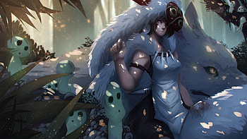 San Mononoke Anime Girl , princess-mononoke, anime-girl, anime, artist, artwork, digital-art, artstation HD wallpaper
