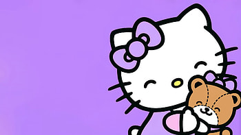 Hello Kitty – Cuddly Charm in Purple Bliss, Hello Kitty HD wallpaper
