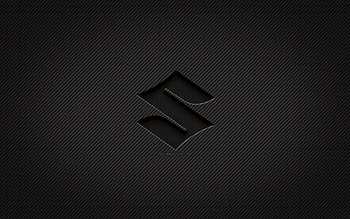 Suzuki carbon logo, , grunge art, carbon background, creative, Suzuki black logo, cars brands, Suzuki logo, Suzuki HD wallpaper