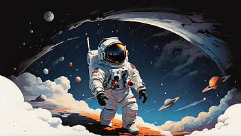 Astronaut in Space, astronaut, space, universe, dark, loneliness HD wallpaper