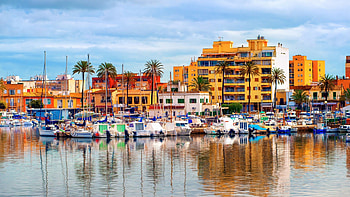 marina in palma de mallorca spain, marina, city, ripples, boats HD wallpaper