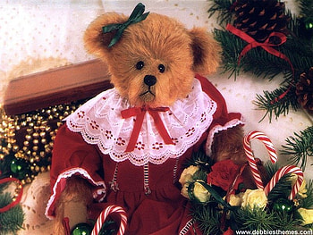 Female teddy bear, holiday, bear, teddy, christmas, noel, tree HD wallpaper