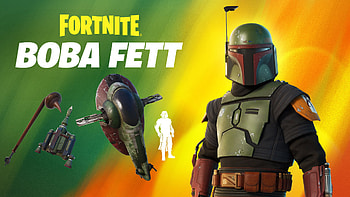 Boba Fett Fortnite Skin Green Yellow Shades Background Fortnite HD wallpaper