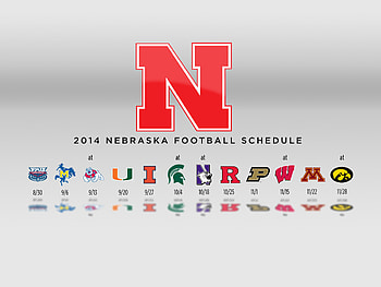 White Background 2014 Nebraska Football Schedule – iPad HD wallpaper