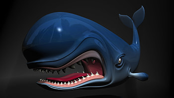 3D Whale, whale, 3d HD wallpaper