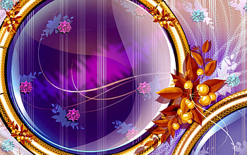 HOLIDAY DECO, line, circle, vertical, berry, twig, gold, on HD wallpaper