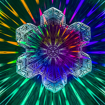 Bright Color Snowflake, orange, red, rainbow, art, glass, green, blue, colorful HD phone wallpaper