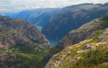Fjord in Norway, landscape, Norway, mountains, fjord HD wallpaper