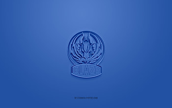 Coventry Blaze, creative 3D logo, blue background, Elite Ice Hockey League, British Hockey Club, Coventry, United Kingdom, British Elite League, Hockey, Coventry Blaze 3d logo HD wallpaper