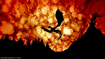 Sky, Art, Fire, Dragon, Fiction, That's Incredible HD wallpaper
