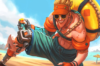 Junkrat beachrat skin, Joao Vagner artwork, Overwatch , Fan-created HD wallpaper