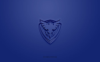 Sherbrooke Phoenix, creative 3D logo, blue background, QMJHL, Canadian hockey team, USL League One, Quebec, Canada, 3d art, hockey, Sherbrooke Phoenix 3d logo HD wallpaper