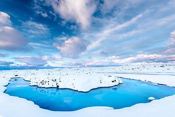Snow In Water Iceland Clouds Clear Sky , clouds, water, snow, sky, winter HD wallpaper