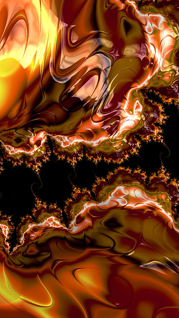 Trippy Psychedelic Fractal, orange (Color), Abstract, fractal HD phone wallpaper