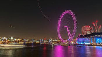 London Eye, Nighttime , Illuminated beauty, Mesmerizing HD wallpaper