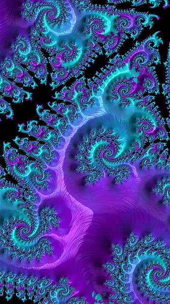 Fractal Art for your Smart or Tablet, cyan, purple, CGI, psychedelic, trippy, Abstract, fractal, abstract purple HD phone wallpaper