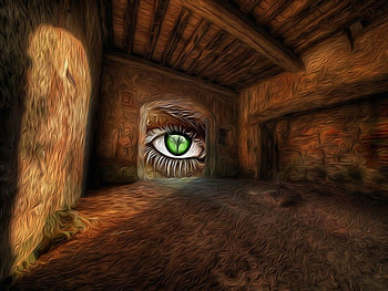 ART, filters, effects, eye, room HD wallpaper