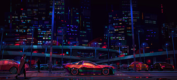 Tenet of The Spark: City, video game, neon city, retro car, urban landscape HD wallpaper