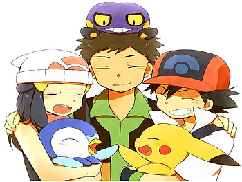 FRIENDS, ash, dawn, brock, croagunk, pikachu, piplup HD wallpaper
