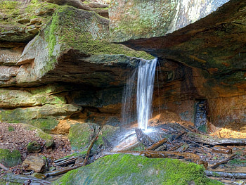 Nature, Stones, Waterfall, Moss, Source HD wallpaper