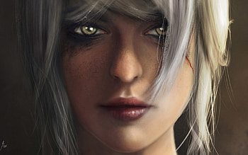 Cirilla, white, girl, the witcher, woman, ciri, fantasy, portrait, face, game HD wallpaper