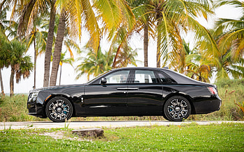 2022, Rolls-Royce Black Badge Ghost, side view, luxury black sedan, black Rolls-Royce Ghost, British cars, Rolls-Royce HD wallpaper