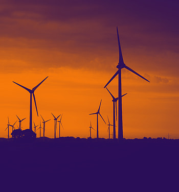 Silhouette, sunset, wind turbines HD phone wallpaper