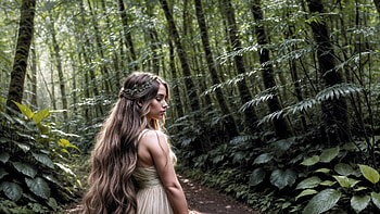 Wavy Haired Beauty In The Forest, ai-girls, girls, model HD wallpaper