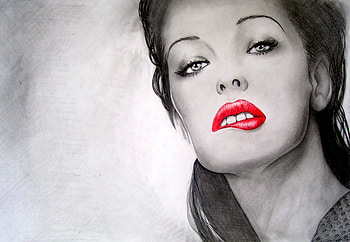 Milla Jovovich, Celebrity, Face, Lipstick, Painting HD wallpaper