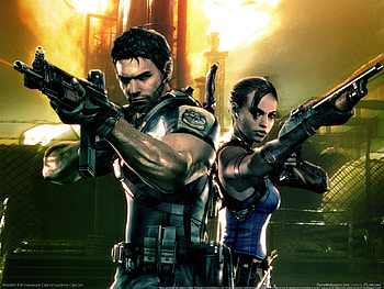 resident evil, chris, sheva HD wallpaper